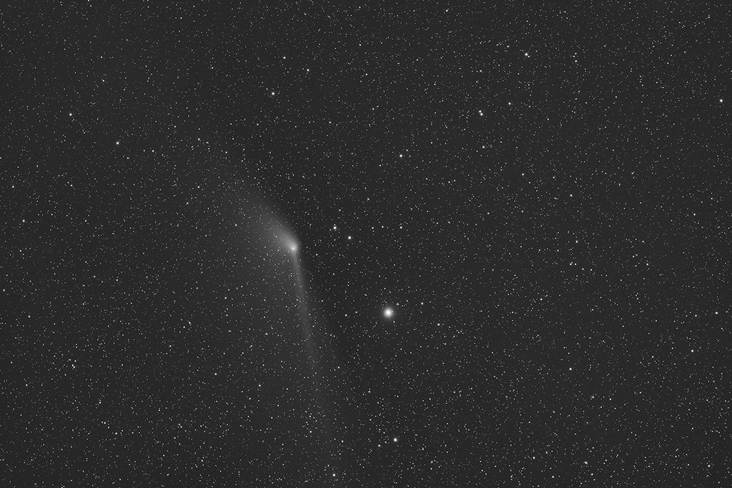 Comet Pan-STARRS anti-tail grows in size and brightness in this photo taken from the CaliforniaStars Observatory at GMARS with an FLI ML11002-C camera and Takahashi FSQ-106EDX-III. Click the image for a larger version.
