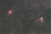 M16 (Eagle Nebula) and M17 (Swan Nebula) from the CaliforniaStars Observatory in Landers, California.