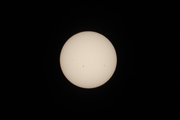 Photo of the sun on 10/26/2012 from California–Focal length test showing the size of the solar disk for the eclipse
